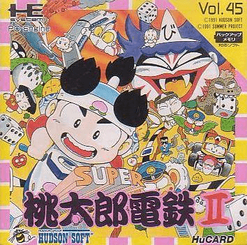 Super Momotaro Dentetsu II box art for PC Engine